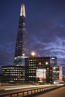 The Shard and London Bridge at dusk, London, UK