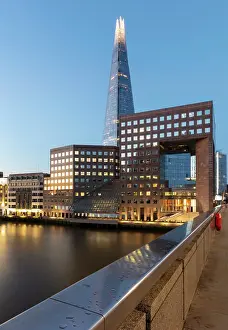 Shard Prints: The Shard from London Bridge, at twilight, London, England