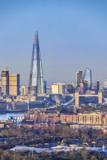 Images Dated 3rd December 2020: The Shard, Tower Bridge & London skyline from Canary Wharf, London, England