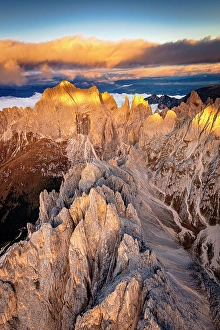Environment Prints: Sharp rock pinnacles of Catinaccio (Rosengarten)