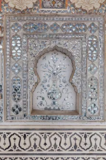 Jaipur Prints: Sheesh Mahal interior, Amber Fort, Jaipur, Rajasthan, India