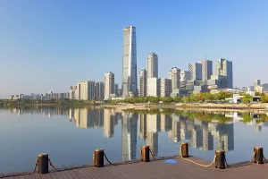 Business District Prints: One Shenzhen Bay Tower and skyline from Talent Park