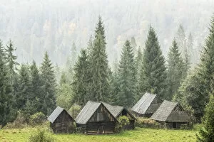 Poland Collection: Shepherds huts at Podokolne, Jurgow, Poland