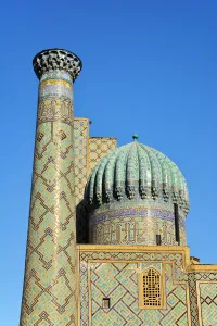 Sher-Dor Madrasah at the Registan square. A Unesco World Heritage Site, Samarkand Sher-Dor Madrasah at the Registan square. A Unesco World Heritage Site, Samarkand