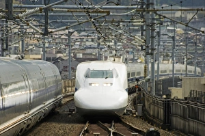 Shinkansen bullet train at Kyoto station