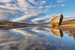 Highland Region Prints: Shipwreck along Loch Eil, Corpach, Highland Region, Scotland