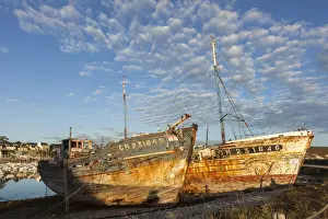 Rust Prints: Shipwrecks in Camaret sur Mer harbour in Crozon peninsula, Brittany, France