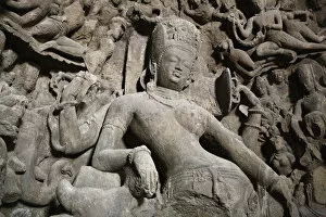 Shiva Ardhanari relief, Shiva cave temple, Island of Elephanta, nr Mumbai, Maharashtra