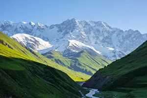 Western Asia Prints: Shkhara peak in the massif known as the Bezingi (or Bezengi) Wall, Ushguli