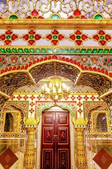Rajput Architecture Prints: Shoba Niwas, City Palace, Jaipur, Rajasthan, India