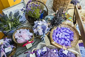 Images Dated 4th August 2015: Shop selling typical lavender products in Valensole, Provence, France