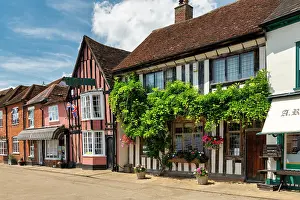 Market Square Prints: Shops on the Market Square, Lavenham, Suffolk, England