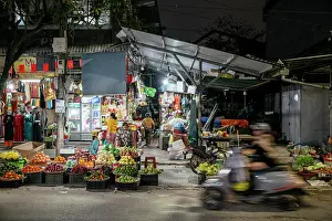 Produce Prints: Shops at night, Hue, Thua Thien Hue, Vietnam