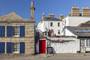 Colored Prints: Shore road in Marazion, Cornwall, England