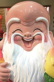 Images Dated 26th March 2018: Shou Xing The God Of Longevity In The Form Of A Chinese New Year Decoration, Hong Kong