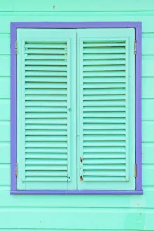 Images Dated 6th April 2023: Shuttered window, Bequia Island, Grenadine Islands, Saint Vincent and the Grenadines, Caribbean