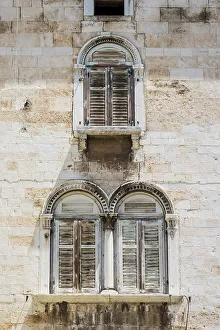 Istria Prints: Shuttered windows, Trg Forum / Piazza Foro, Pula, Istria, Croatia