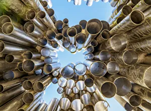 Uusimaa County Prints: Sibelius Monument, low angle view, Helsinki, Uusimaa County, Finland