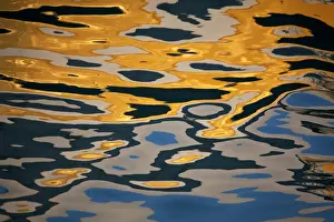 Trapani Region Prints: Sicily, Italy, Western Europe; Reflections in the mediterraean sea in the port of Trapani