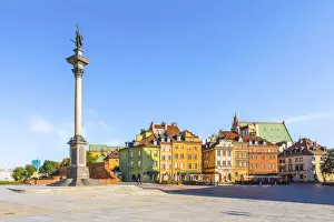 Mazovia Prints: Sigismunds Column and buildings in Plac Zamkowy or Castle Square, Old Town, Warsaw