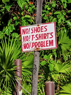Coconuts Prints: Sign at Coconuts Bar, Cozumel Island, Quintana Roo State, Mexico
