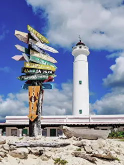 Navigation Prints: Sign with directions and Celarain Lighthouse