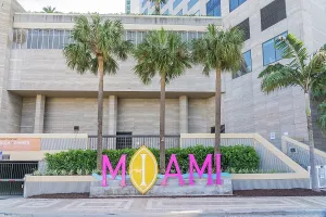 Signage Prints: A sign outside the InterContinental Miami, Downtown Miami, Miami, Florida, USA