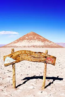 Signpost Prints: Signpost at the Cono de Arita volcanic formation
