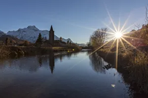 Sils Prints: Sils Church, Engadin, Graubunden, Switzerland
