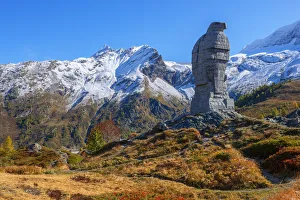 Wallis Prints: Simplon eagle statue, Simplon pass, Valais, Switzerland
