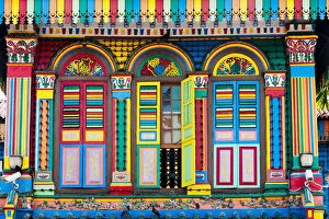 Window Gallery: Singapore, Little India, Colourful Heritage Villa, once the residence of Tan Teng Niah