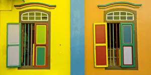 Singapore, Republic of Singapore, Southeast Asia. Colorful architecture in Little India