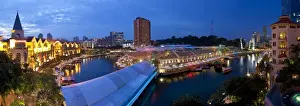Sky Line Prints: Singapore River, Clarke Quay, a new area of nightlife restaurants and bars, Singapore