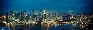Downtown District Prints: Singapore, Singapore Aerial view of Singapore Skyline