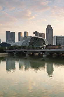 Water Front Gallery: Singapore, Singapore, Esplanade. Esplanade Bridge and the Esplanade - Theatres on the Bay building