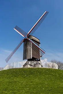 Sint-Janshuismolen or Sint-Janshuis Mill windmill, Bruges, West Flanders, Belgium