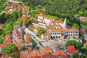 Royal Prints: Sintra National Palace, high angle view, Sintra, Portugal