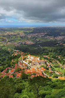 Townscape Prints: Sintra town, high angle view, Sintra, Portugal