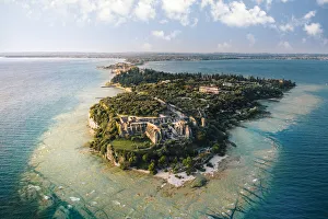 Roman Ruins Prints: Sirmione ancient roman Catullo thermal baths, Sirmione, Garda Lake, Brescia province