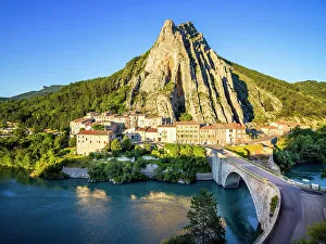 Provence Prints: Sisteron, La Baume Rock, Provence, Alpes de Haute Provence, France