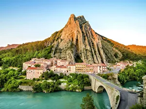 Provence Prints: Sisteron, La Baume Rock, Provence, Alpes de Haute Provence, France