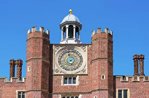 Leisure Gallery: A sixteenth-century astronomical clock in Hampton Court Palace, London, England