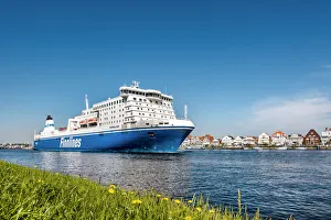 Lubeck Prints: Skandinavien ferry, TravemAonde, LAobeck, Baltic coast, Schleswig-Holstein, Germany