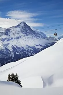 Images Dated 13th March 2009: Ski Gondola lift & North face of the Eiger, Grindelwald, Jungfrau region