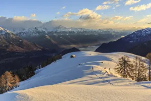 Sport Gallery: Ski mountaineer on Monte Olano at sunrise, Gerola Valley, Sondrio province, Valtellina