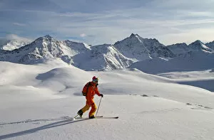 Ski mountaneering in Valtellina, Sondrio district, Lombardy, Italy