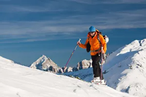 South Tirol Prints: Ski touring in Valparola. Val Badia, Trentino Alto Adige, Italy, Europe