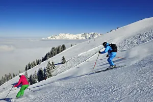 Piste Prints: Skiers on the Hohe Salve, Hopfgarten, Tyrol, Austria MR