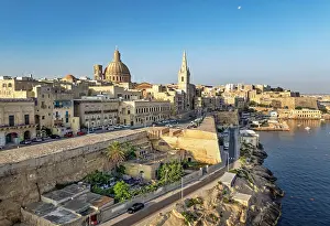 Pauls Anglican Cathedral Prints: Skyline with Basilica of our Lady of Mount Carmel Dome and St