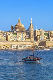 Pauls Anglican Cathedral Prints: Skyline with Basilica of our Lady of Mount Carmel Dome and St